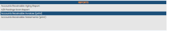 Reports section of the Accounting Menu with Accounts Receivable Invoices (print) command selected